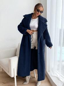 SHEIN Essnce Quý cô Phù hợp thường - Màu xanh hải quân - Xem 5
