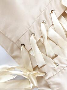 SHEIN MOOSTA 女款純色細肩帶吊帶上衣加大尺寸 - 卡其色 - 查看 6