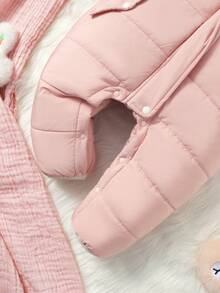 Baby Girls' Stylish & Casual Jumpsuit With Long Sleeve & Warm Coat, Suitable For Outdoor Activities, Winter - Multicolor - View 7