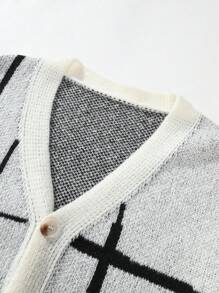 Manfinity Hypemode Nam Lỏng lẻo Kẻ sọc Thả vai Áo len Mở - Nhiều màu - Xem 6