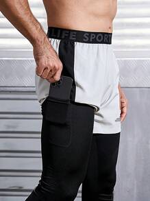 Manfinity Sport Corelite Men'S Color-Blocked 2 In 1 Track Pants Featuring Woven Stripe Pattern - Multicolor - View 6