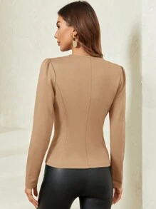 SHEIN Clasi Women's Button Up Jacket - Apricot - View 2