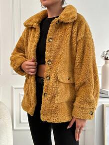 RueChic Women's Regular Brown Single Breasted Jacket - Brown - View 3