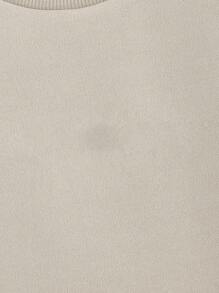 RueChic Men Letter Patched Detail Sweatshirt - Khaki - View 4