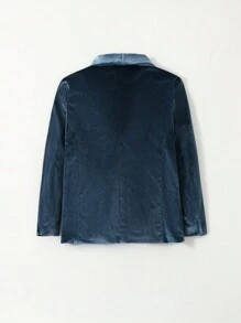 Boys Gentleman College Elegant Suit Basic Jacket - Navy Blue - View 2