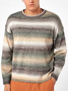 Manfinity VCAY Suéter holgado de punto jaspeado con caída en los hombres - Multicolor - Ver 4