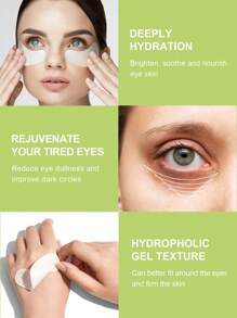 SlowSunday Aloe Vera Hydrating Undereye Mask, Moisturizing And Nourishing, Improve Eye Bags And Dark Circles, K Beauty, For Valentine's Day, Valentines Gift, Valentines Day Gift, Ideal For Party - Green - View 3