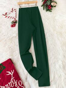 SHEIN LUNE Kích thước lớn Mẫu giáng sinh Xà cạp - Màu xanh lá cây đậm - Xem 2