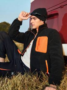 In My Nature 男士戶外保暖絨毛外套 - 黑色 - 查看 5