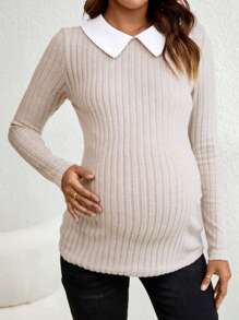 SHEIN 孕婦t恤 - 卡其色 - 查看 1