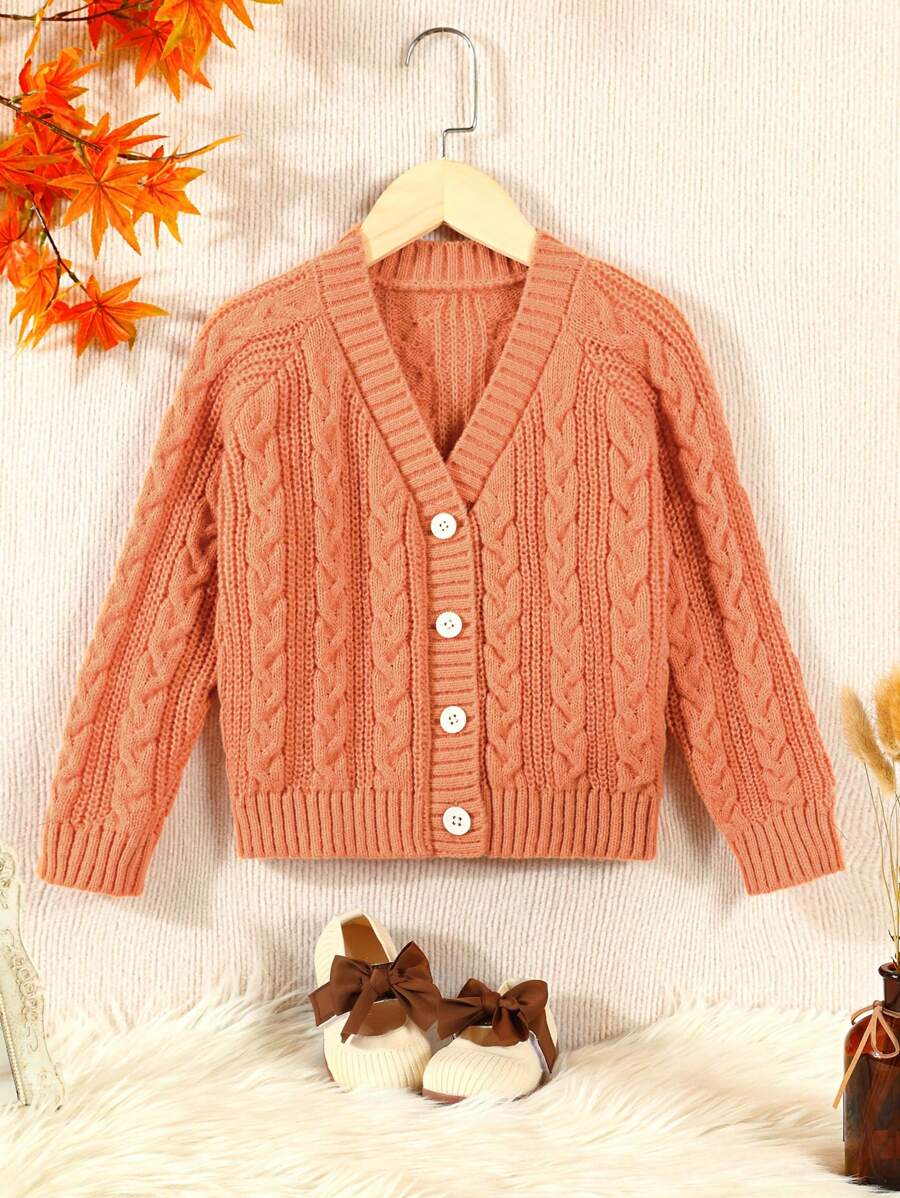 SHEIN Vai Kết nối Mở Mặt trước Xoắn Áo nịt đan Áo len - trái cam - Xem 1