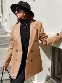 RueChic Piepkraag Dubbel Rijn Knoppen Blazers