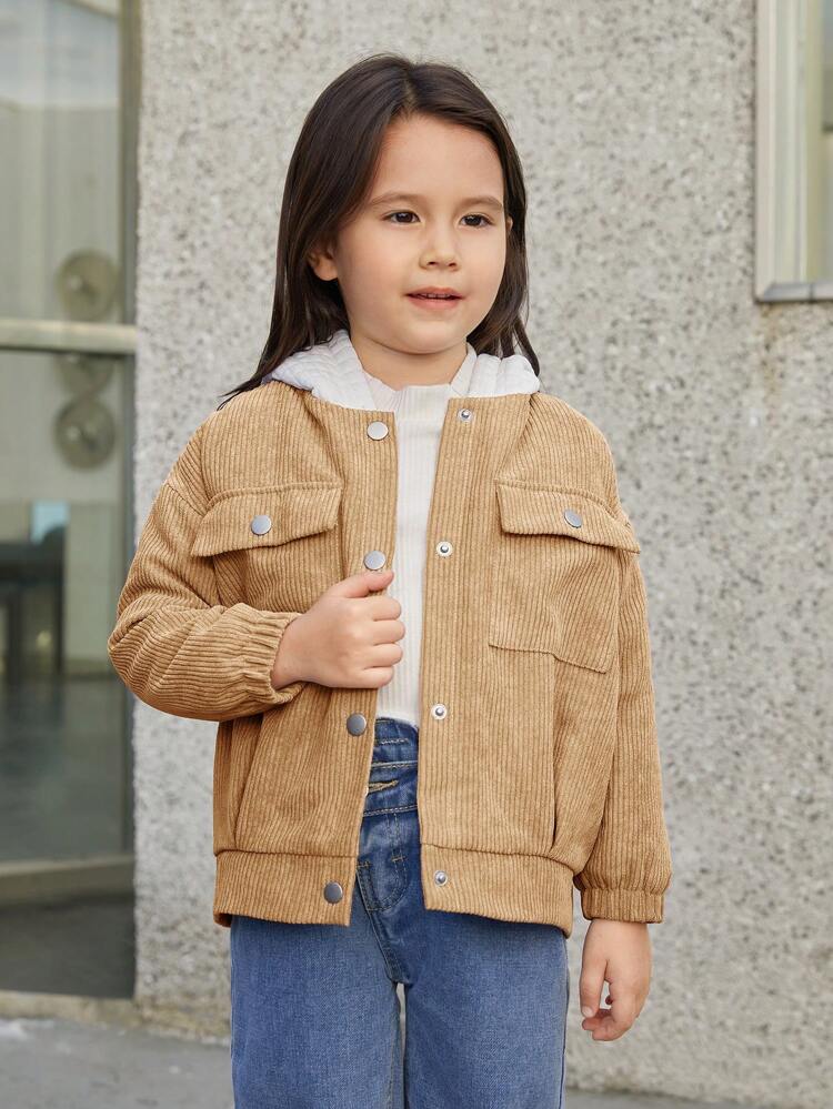 Girls' Casual Style Color Block Long Sleeve Hooded Jacket