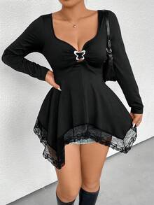 SHEIN ICON 大碼t恤 - 黑色 - 查看 4