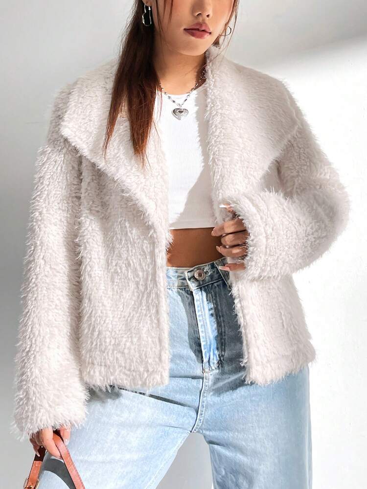 Women's Lapel Plush Coat
