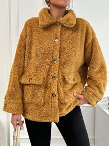 RueChic Women's Regular Brown Single Breasted Jacket - Brown - View 5