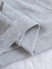 SHEIN EZwear 印有摩托車圖案的女士帽衫 - 淺灰色 - 查看 4