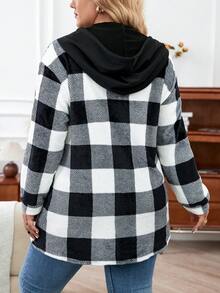 Calvaya 女款大尺碼格紋束口帽夾克 - 彩色 - 查看 2