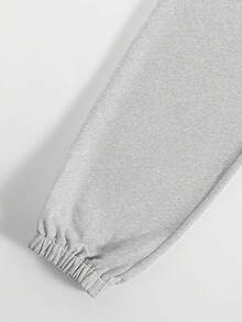 SHEIN Unity Solid Color Drawstring Sweatpants - Grey - View 5