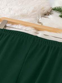 SHEIN LUNE Kích thước lớn Mẫu giáng sinh Xà cạp - Màu xanh lá cây đậm - Xem 3