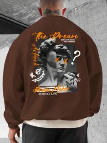 Manfinity EMRG Men's Sculpture Patterned Sweatshirt - Coffee Brown - View 1