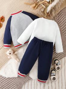 嬰兒男童休閒可愛夾克3入組(春秋季) - 藍色 - 查看 2