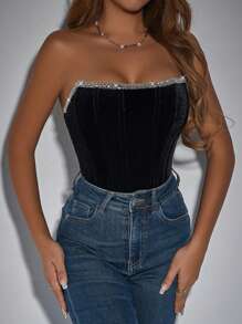 Allurite 女士束胸紧身衣 - 黑色 - 查看 3