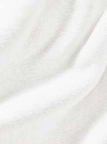 1pc White Flannel Blanket, Simple Style Suitable For All Seasons: For Air Conditioning, Napping And Sofa - White - View 6