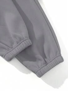 Flirla 2 Piezas Conjunto Informal De Sudadera Con Capucha Y Pantalón De Chándal De Forro Polar Con Estampado De Letras