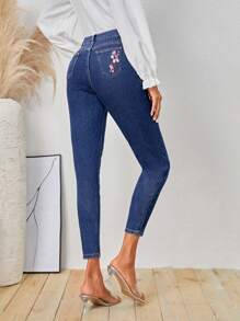 SHEIN LUNE Women's Denim Pants With Pockets