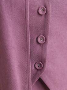 Modelyn Buttoned Vest, Long Pants And Cardigan Set - Purple - View 6