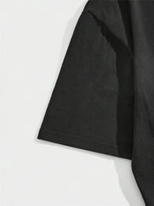 ROMWE MEN Street Life 男天使字母印花t卹 - 黑色 - 查看 3