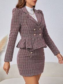 SHEIN Privé Women's Plaid Suit