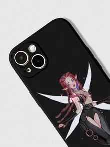 Anntherosee Anime 1pc Floral Pattern Phone Case, Id:561584 - Black - View 3