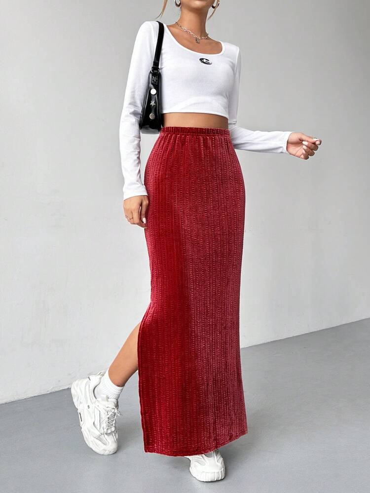 Women's Elastic Waist Casual Skirt