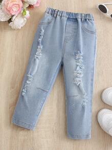 Baby Boys' Light-colored Casual Ripped Jeans