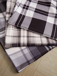 3 Pcs Women's Plaid Black & White Pajama Pants With Waist Bow Decoration - Multicolor - View 6