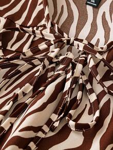 Celure Women's Plus Size Full Print Knot Front Shirt - Multicolor - View 4