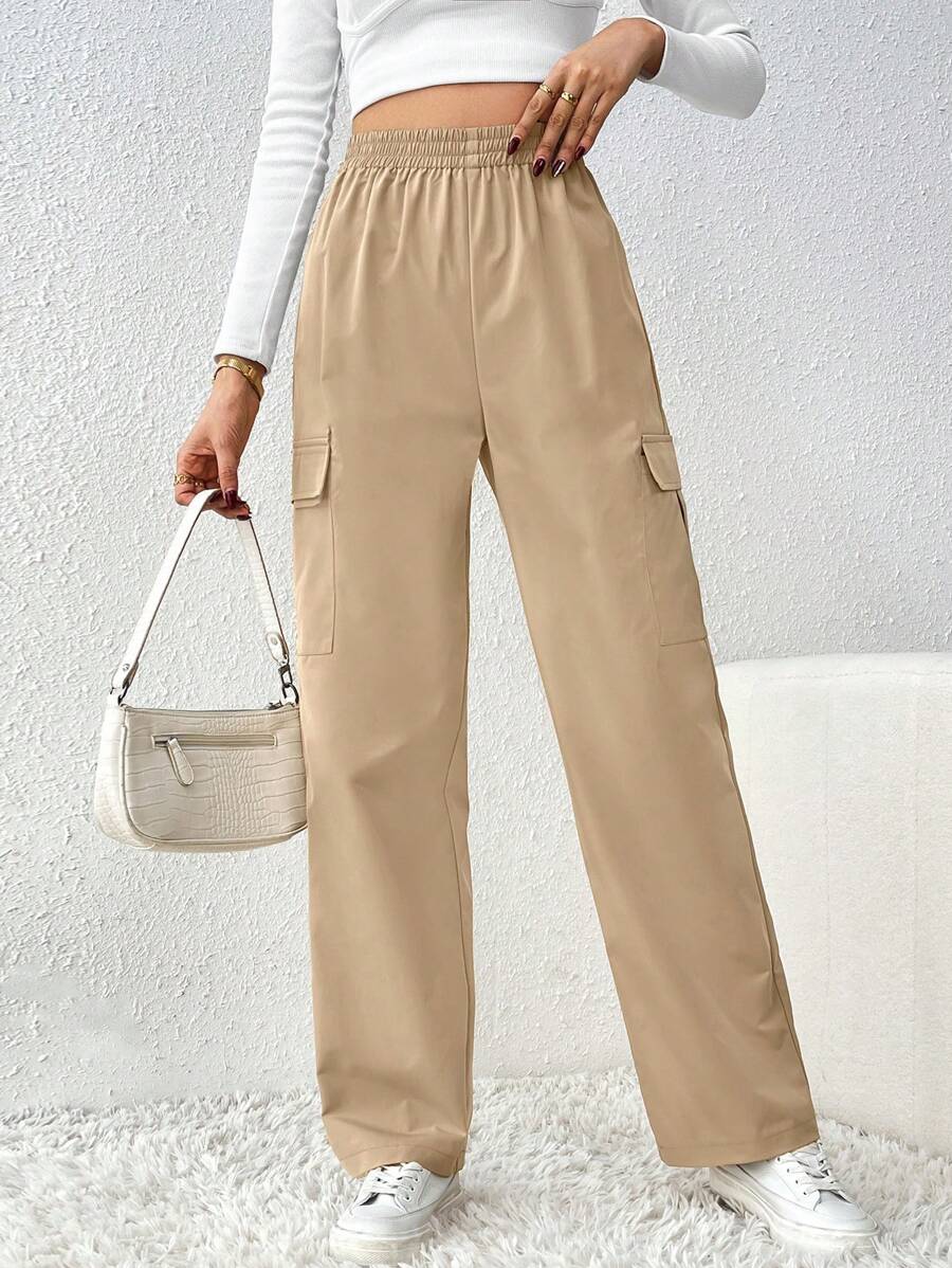 SHEIN Tall Women's Cargo Pants - Khaki - View 1