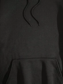 SHEIN EZwear Kích thước lớn Của phụ nữ Áo nỉ có mũ Với dây rút Và Sang trọng Lót - màu đen - Xem 7