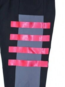 SHEIN Fitness Nam In Eo Dây rút Quần thể thao - màu đen - Xem 5