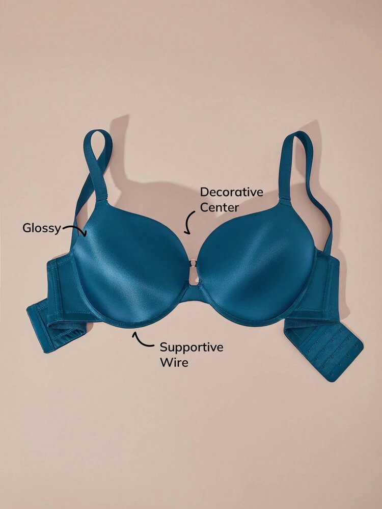 Plunge Push-up Support Satin Bra