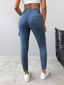 Quần Jeans Cargo Túi Nắp - Rửa nhẹ - Xem 2
