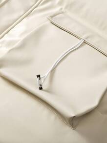 Manfinity EZcore Men's Solid Double Pockets Loose Padded Coat - Beige - View 5