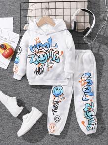 Toddler Boys' Printed Hoodie And Jogger Pants Set In One Piece - Multicolor - View 1