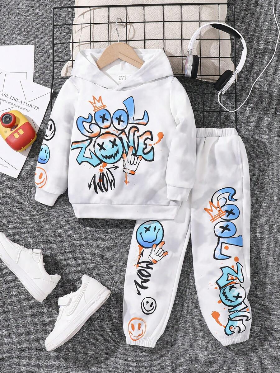 Toddler Boys' Printed Hoodie And Jogger Pants Set In One Piece - Multicolor - View 1