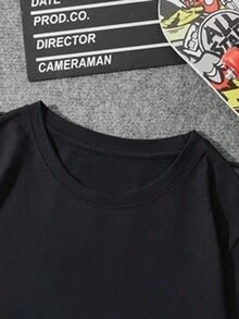 Manfinity LEGND Nam Sọ & In thư Ngắn tay Áo thun - màu đen - Xem 3