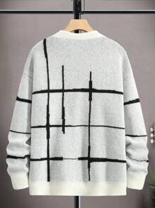 Manfinity Hypemode Nam Lỏng lẻo Kẻ sọc Thả vai Áo len Mở - Nhiều màu - Xem 2