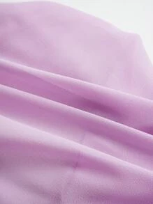 SHEIN Unity Quý cô Tay áo lồng đèn Xu hướng: Cắt giảm Áo Với Cổ Trái tim - Màu tím - Xem 4