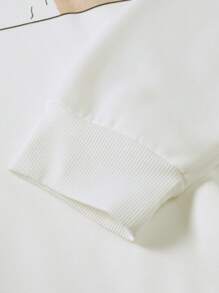 RueChic Men Bear Print Drop Shoulder Sweatshirt - White - View 5